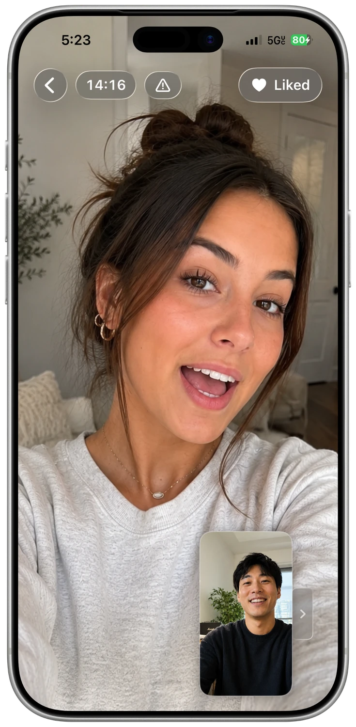 bHop video call screen