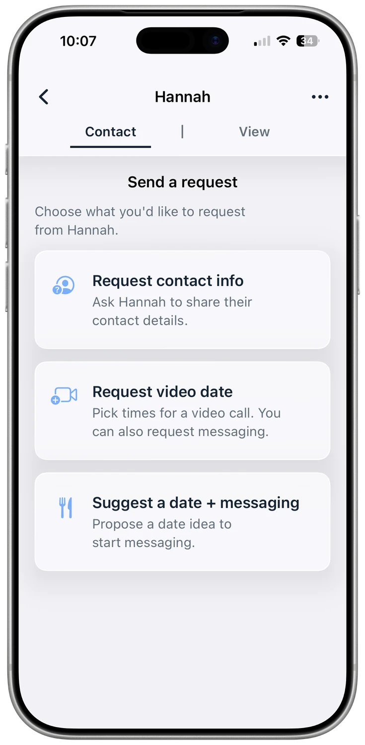 Date planning screen